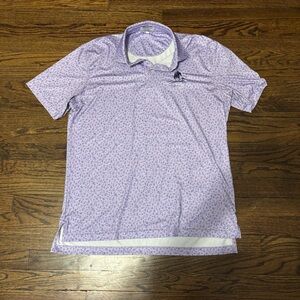 Peter Millar Purple Short Sleeve Vacation Design Summer Comfort Golf Polo Size M